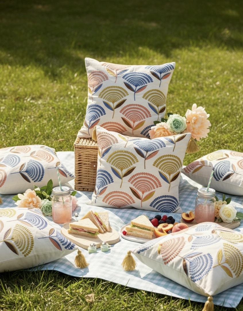 Provence blue 6 pcs Luxury Complete Bedding Set | Bedsheet, Comforter and Cushion Cover - Image 9