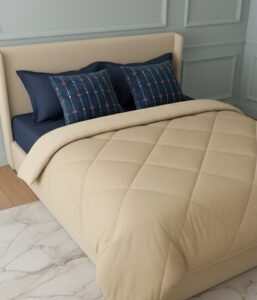 Dark blue 6 pcs Luxury Complete Bedding Set | Bedsheet, Comforter and Cushion Cover