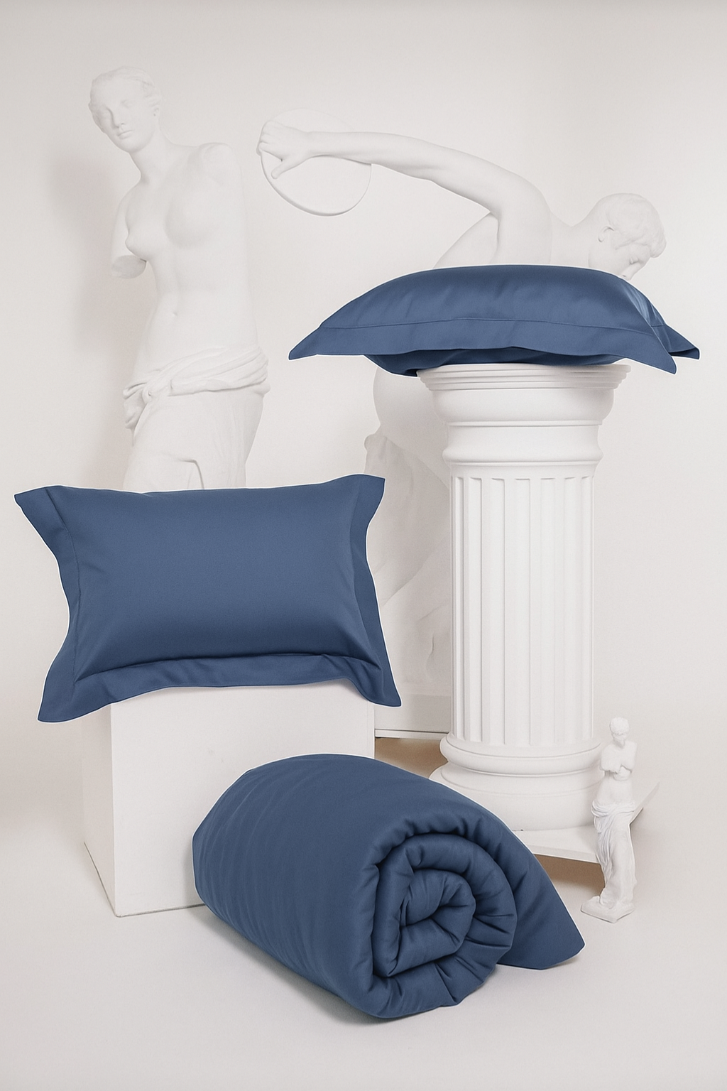 Provence blue 6 pcs Luxury Complete Bedding Set | Bedsheet, Comforter and Cushion Cover - Image 7