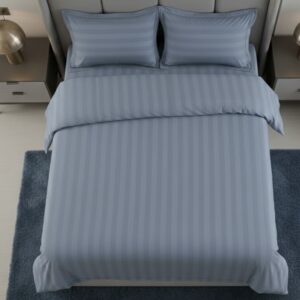Denim Blue self striped | Duvet Cover | 400 TC