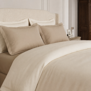 Ivory beige 7 pcs Luxury Complete bedding Set | Bedsheet, Duvet and Duvet cover