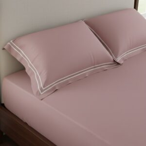 Rose Quartz 600 TC Bed Sheet with Double Merrow on 2 Pillow Covers
