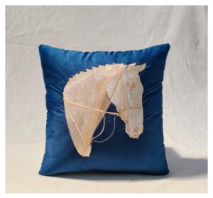 Blue Horse Cushion Cover | 16” x 16”