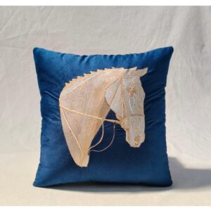 Blue Horse Cushion Cover | 16” x 16”