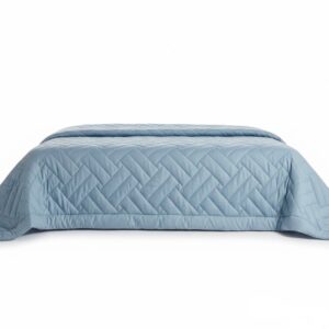 Venetian Geometric Plush Comforter in Sky Blue | 400 TC ~ 100% Cotton
