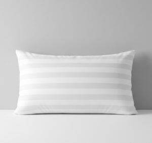White self striped lumbar pillow cover