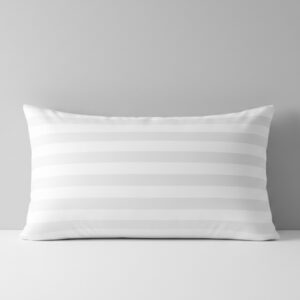 White self striped lumbar pillow cover