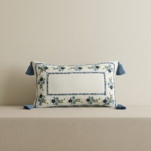 Blue and white Throw Pillow Cover | 12" x 20"