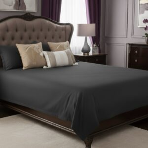 6 pcs Grey Bedding Set | Bedsheet, throw pillow cover and Cushion Cover