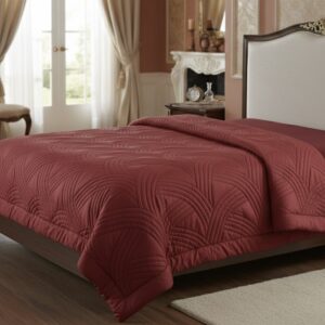 Royal Scallop Embossed Comforter in Red | 400 TC ~ 100% Cotton