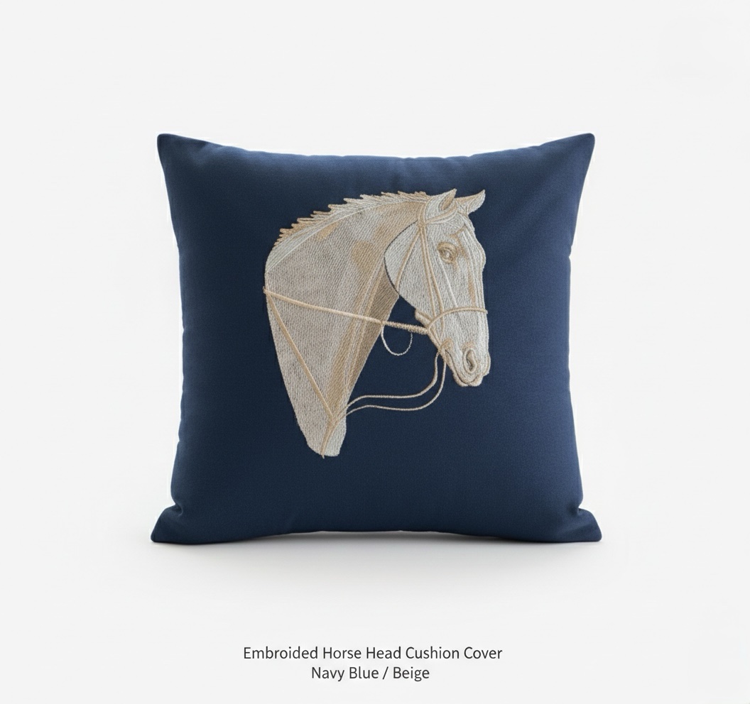 Blue Horse Cushion Cover | 16” x 16” - Image 6