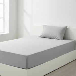 Grey Single 60” x 90” | Solid 100% Cotton Bedding Set | 1000 TC with 2 Pillow Covers