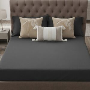 6 pcs Grey Bedding Set | Bedsheet, throw pillow cover and Cushion Cover