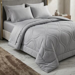The Hourglass Wave Comforter in Grey | 400 TC ~ 100% Cotton