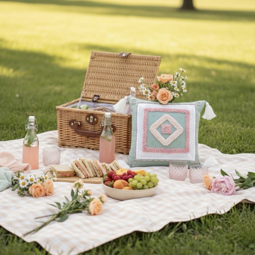 6 pcs Pastel Green Pink Bedding Set | Bedsheet, Comforter and Cushion Cover - Image 7