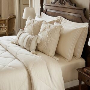 9 pcs Ivory Italian Matelassé Quilt Bedding set