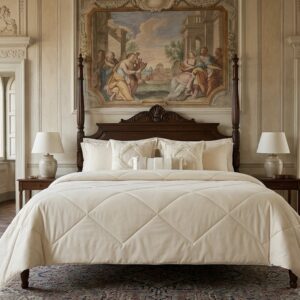 9 pcs Ivory Italian Matelassé Quilt Bedding set