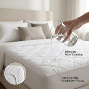 Premium Waterproof Mattress Protector with TPU Layer | Breathable Cotton Terry Mattress Cover