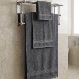 3 piece | pure cotton | bath towel set in Dark Grey