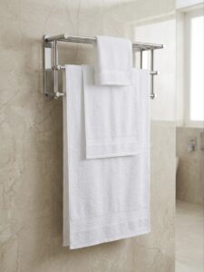3 piece | pure cotton | bath towel set in White