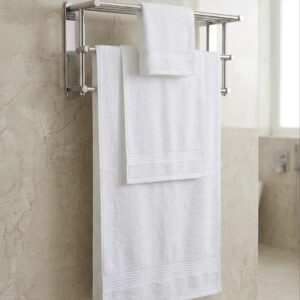 3 piece | pure cotton | bath towel set in White