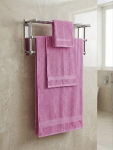 3 piece | pure cotton | bath towel set in Pink