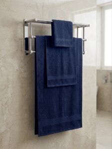 3 piece | pure cotton | bath towel set in Dark Blue