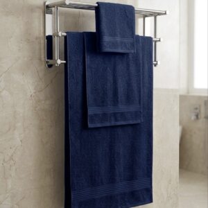 3 piece | pure cotton | bath towel set in Dark Blue