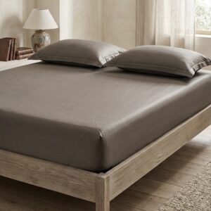 Dark taupe Solid 100% Cotton Bedding Set | King Size 108x108 | 400TC with 2 Pillow Covers