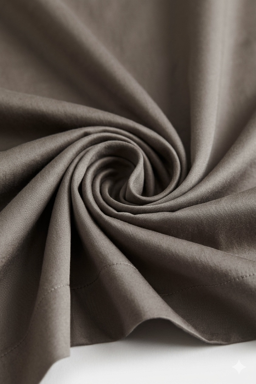 Dark taupe Solid 100% Cotton Bedding Set | King Size 108x108 | 400TC with 2 Pillow Covers - Image 6