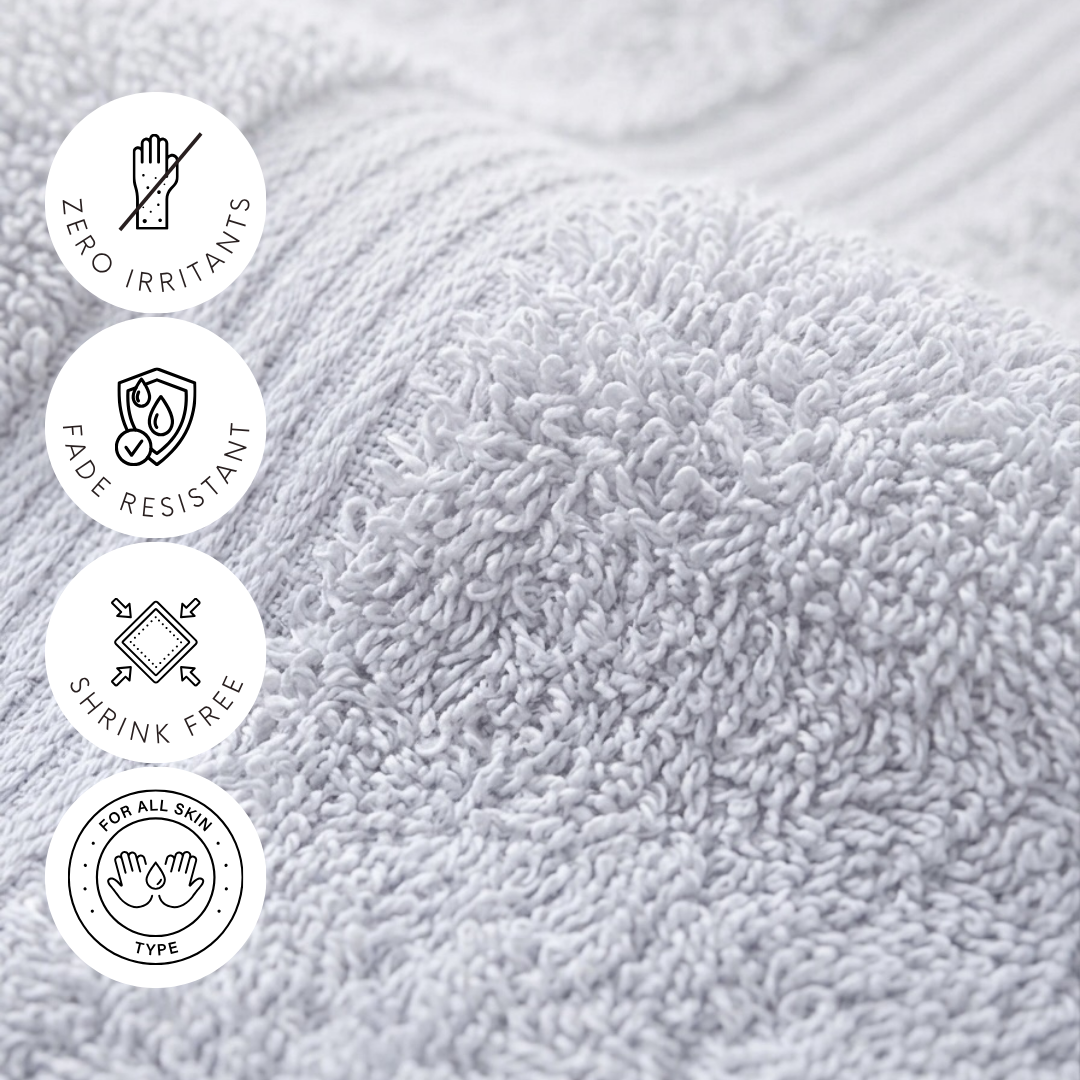 3 piece | pure cotton | bath towel set in White - Image 2
