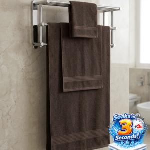 3 piece | pure cotton | bath towel set in Dark coffee brown
