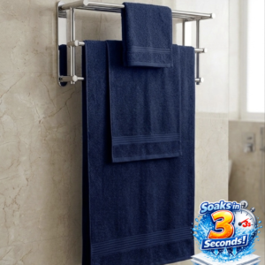 3 piece | pure cotton | bath towel set in Dark Blue
