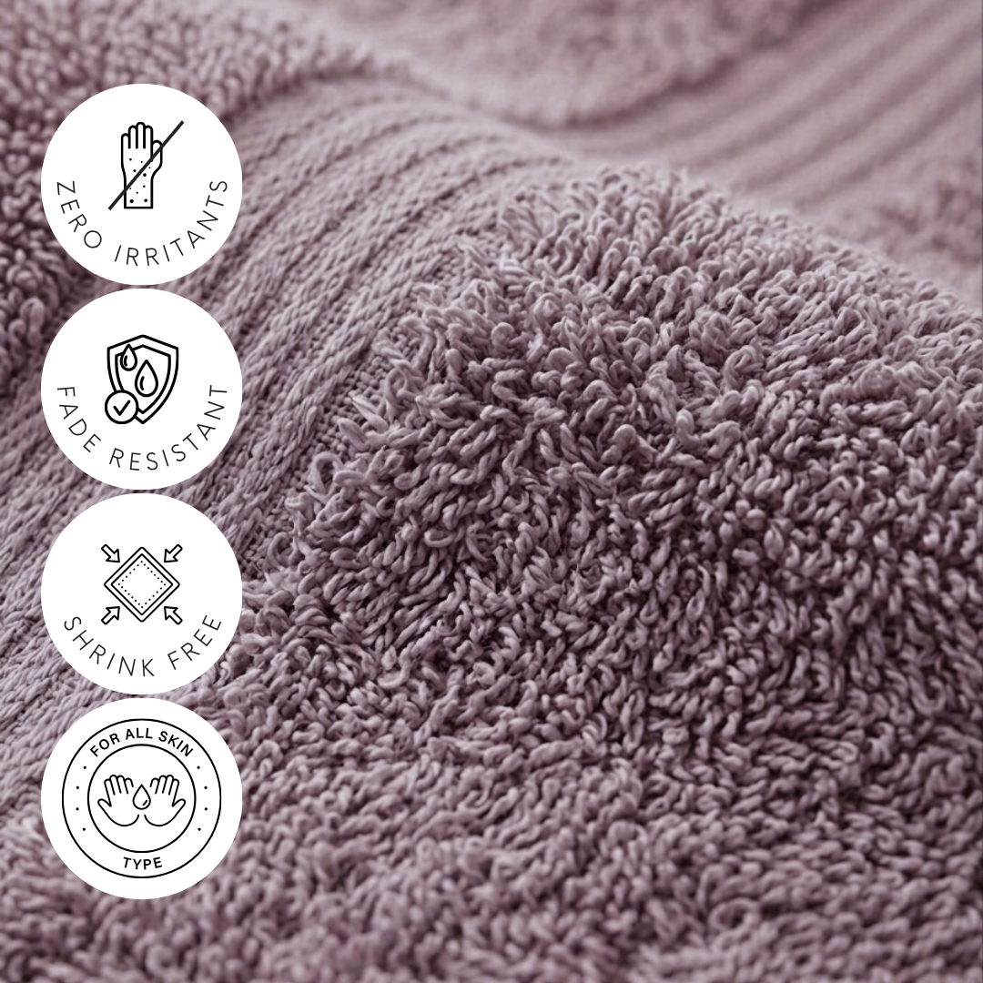 3 piece | pure cotton | bath towel set in Rose Brown - Image 2