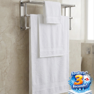 3 piece | pure cotton | bath towel set in White