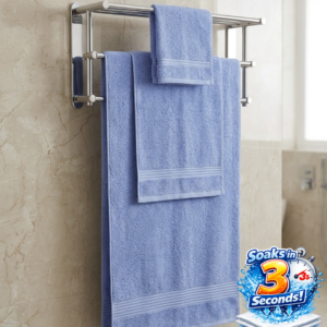 3 piece | pure cotton | bath towel set in Powder blue