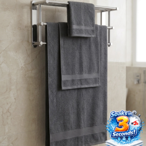 3 piece | pure cotton | bath towel set in Dark Grey