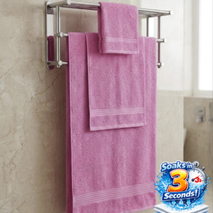 3 piece | pure cotton | bath towel set in Pink