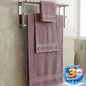 3 piece | pure cotton | bath towel set in Rose Brown