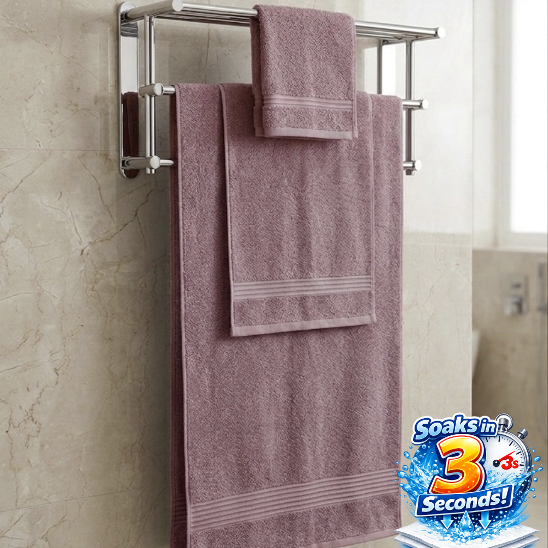 3 piece | pure cotton | bath towel set in Rose Brown