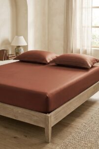 Terracotta red Solid 100% Cotton Bedding Set | King Size 108x108 | 400TC with 2 Pillow Covers