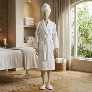 White Unisex Cotton Bathrobe | Premium Hotel & Spa Bathrobe