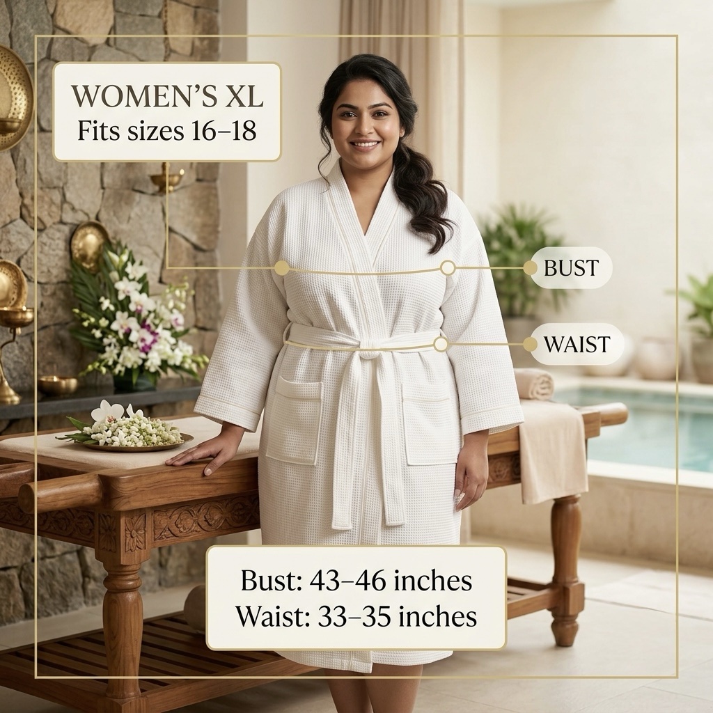 White Unisex Cotton Bathrobe | XL Premium Hotel & Spa Bathrobe