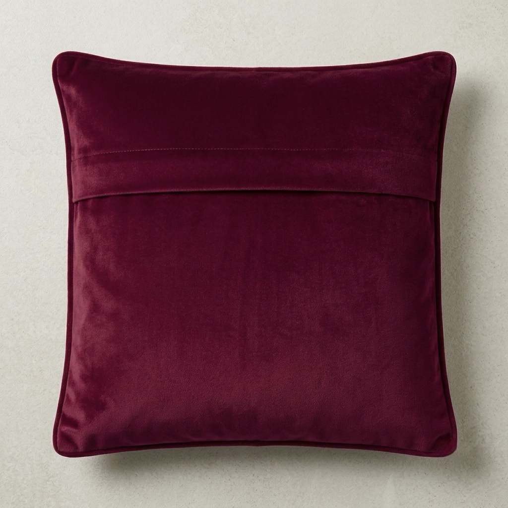 Festive Special Burgundy Lotus Cushion Cover | 16” x 16” | 1 pc - Image 4