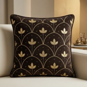 Festive Special coffee bean Diya Cushion Cover | 16” x 16” | 1 pc