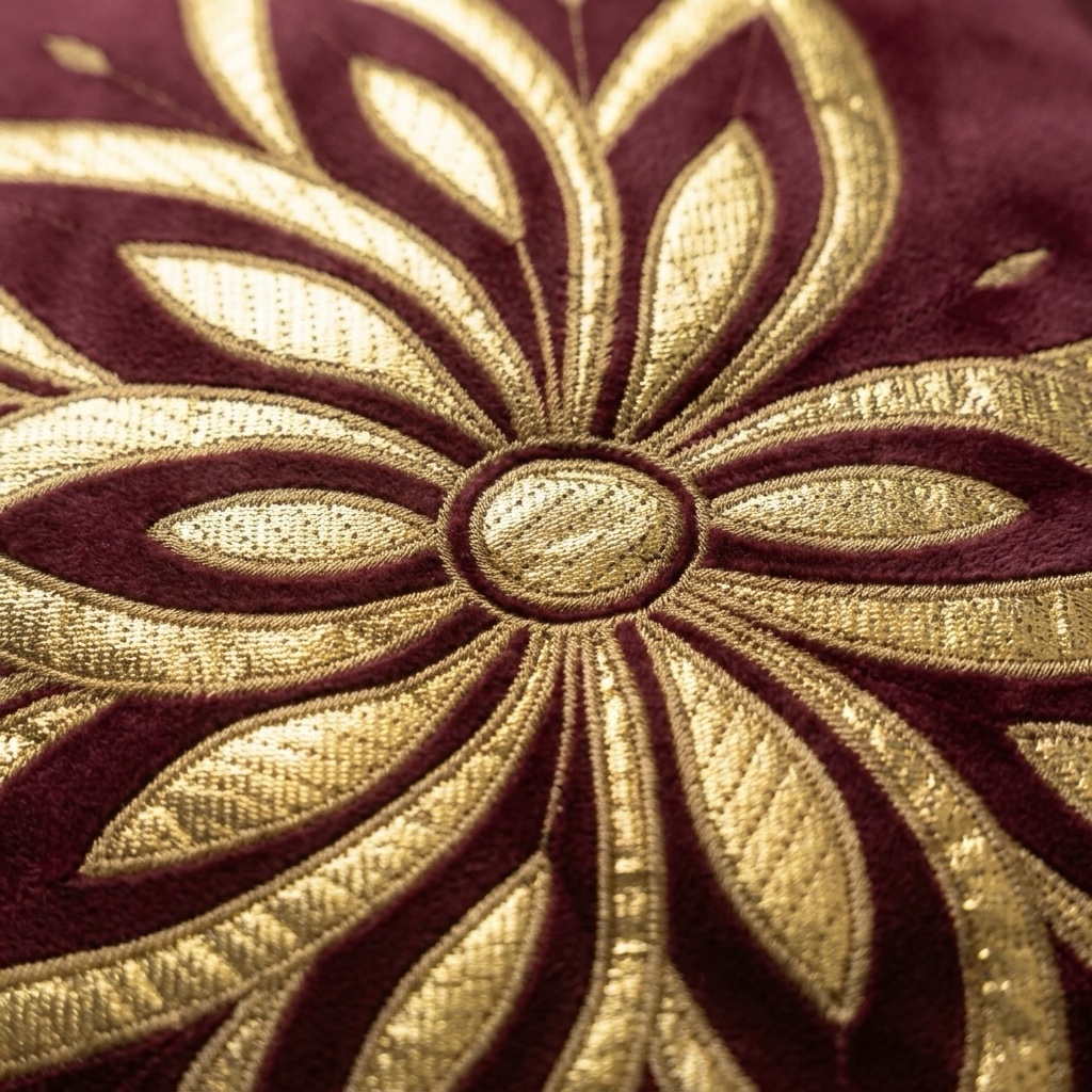 Festive Special Burgundy Lotus Cushion Cover | 16” x 16” | 1 pc - Image 3