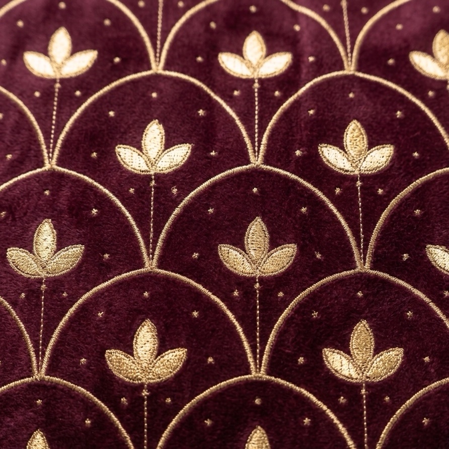 Festive Special Burgundy Diya Cushion Cover | 16” x 16” | 1 pc - Image 4