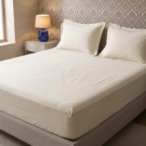 Ivory 100% Cotton Bedding Set | King Size 108x108 | 300 TC with 2 Pillow Covers