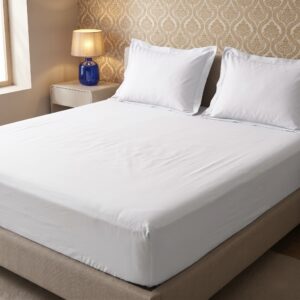 White Solid 100% Cotton Bedding Set | King Size 108x108 | 300 TC with 2 Pillow Covers